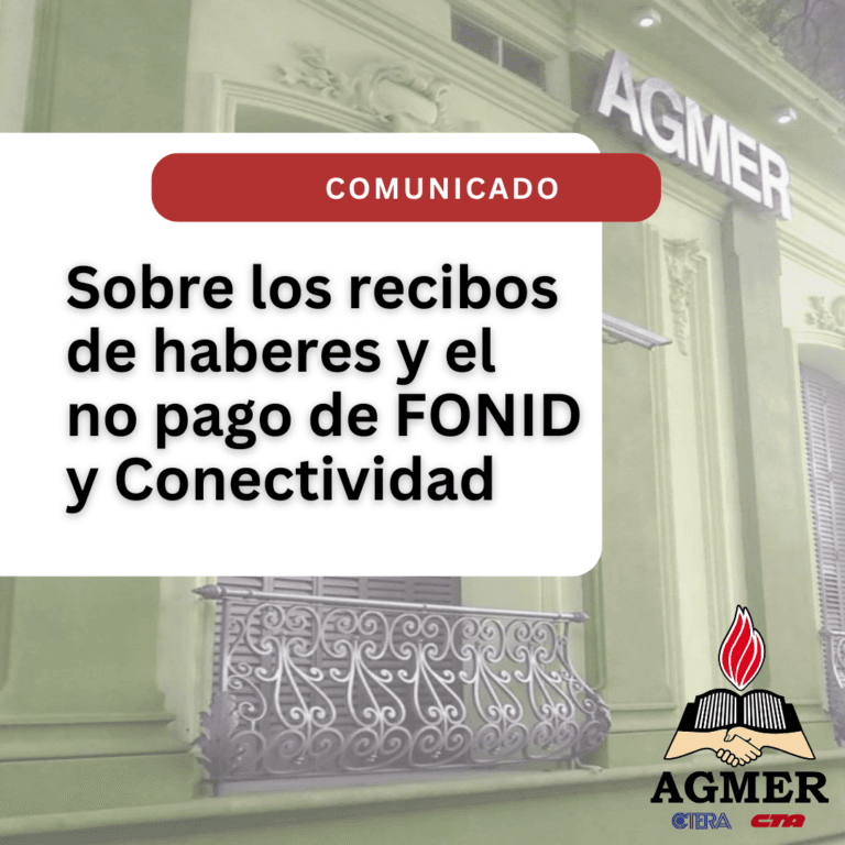 Sobre los recibos de haberes y el no pago de FONID y Conectividad