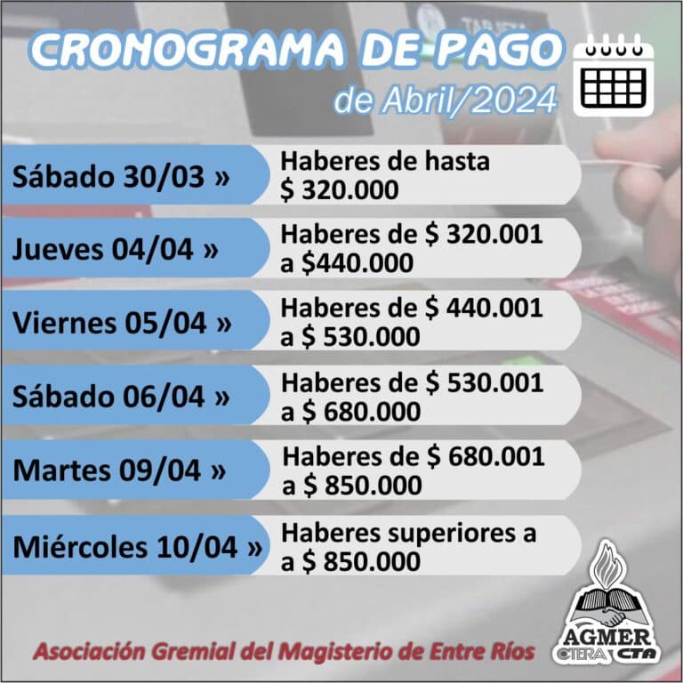Inicia este sábado el pago de haberes en la provincia