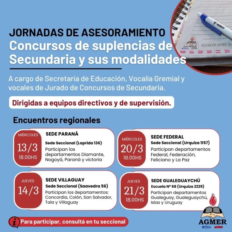 Jornadas de asesoramiento sobre concursos de suplencias de Secundaria