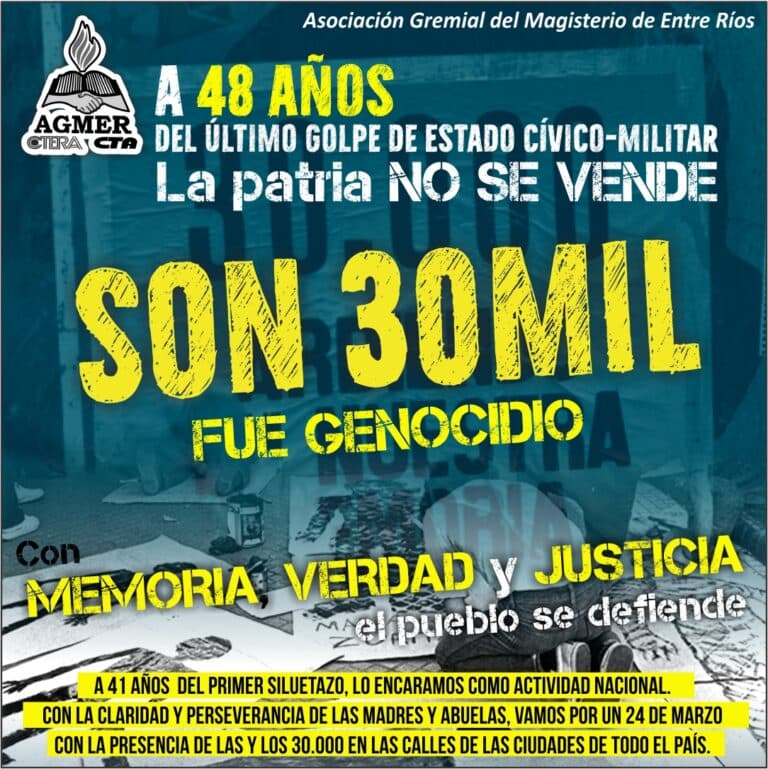 Este 24, por Memoria, Verdad y Justicia, marchamos