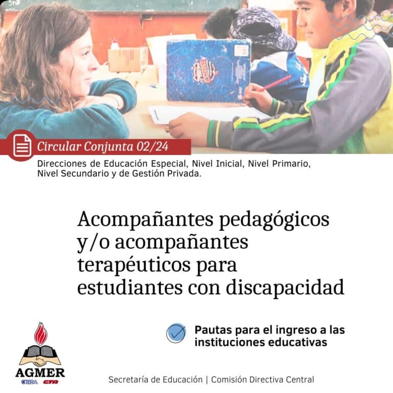 Sobre acompañantes pedagógicos y/o terapéuticos