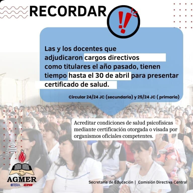 Atención, docentes que adjudicaron cargos directivos