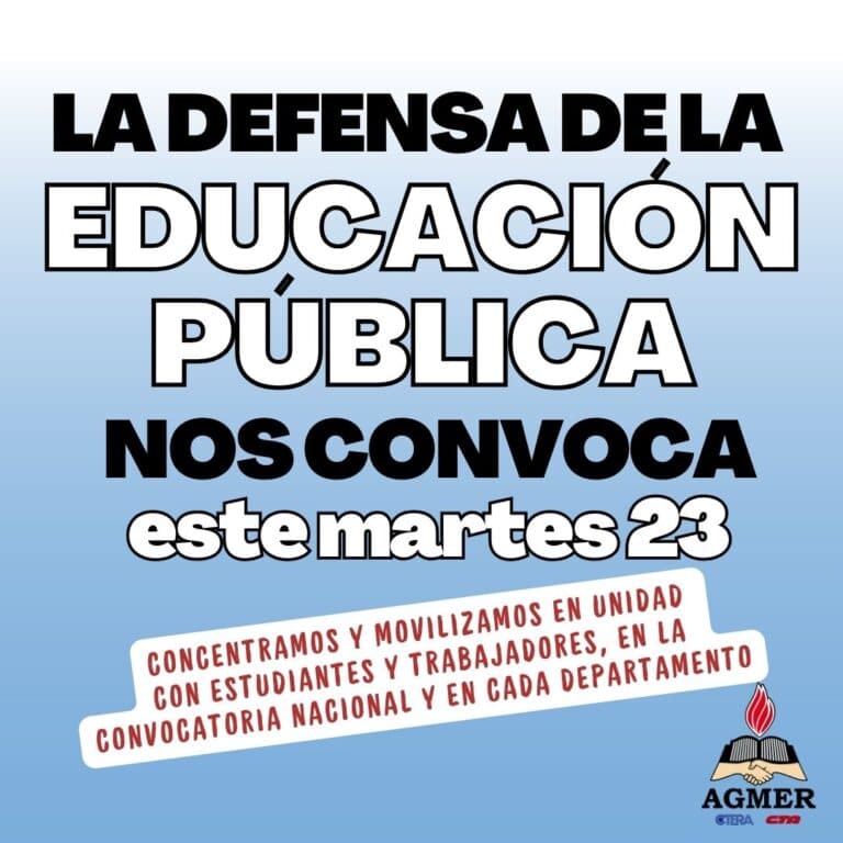 La defensa de la educación pública nos convoca este martes 23