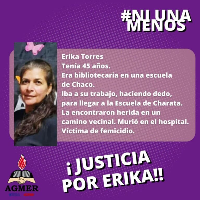 Justicia por la docente Erika Torres, víctima de femicidio
