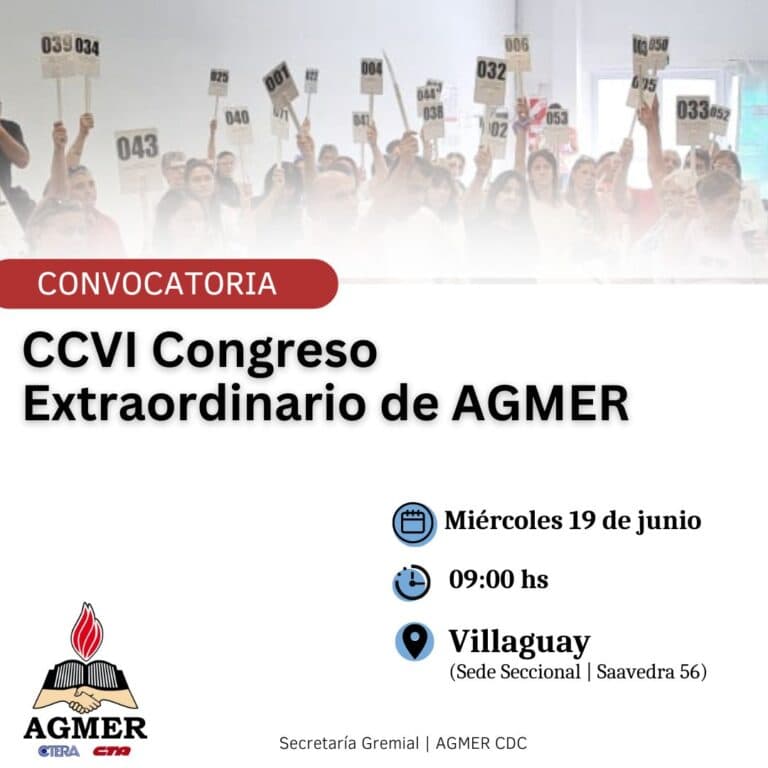Convocatoria al Congreso Extraordinario de AGMER