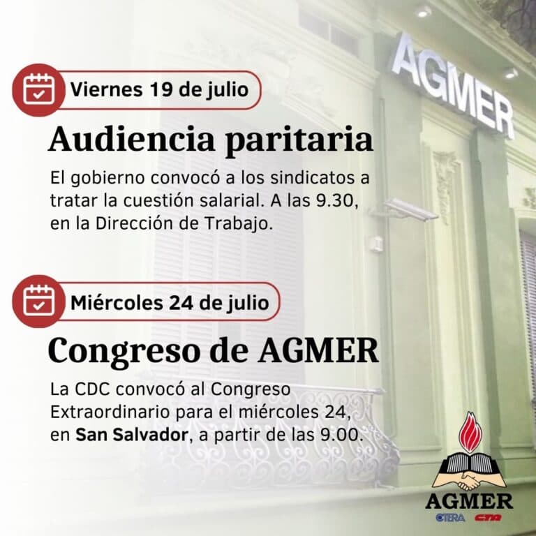 El Gobierno convocó a Paritaria y AGMER puso fecha al Congreso