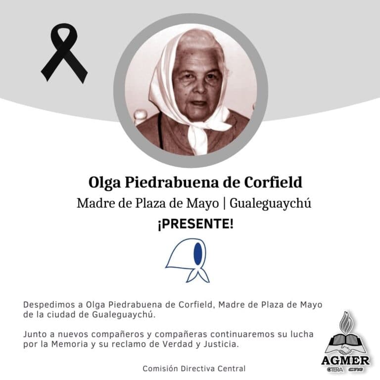 Despedimos a Olga Piedrabuena de Corfield