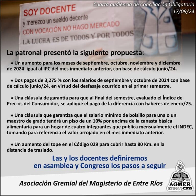 Finaliza la conciliación obligatoria con una propuesta que será evaluada en las escuelas