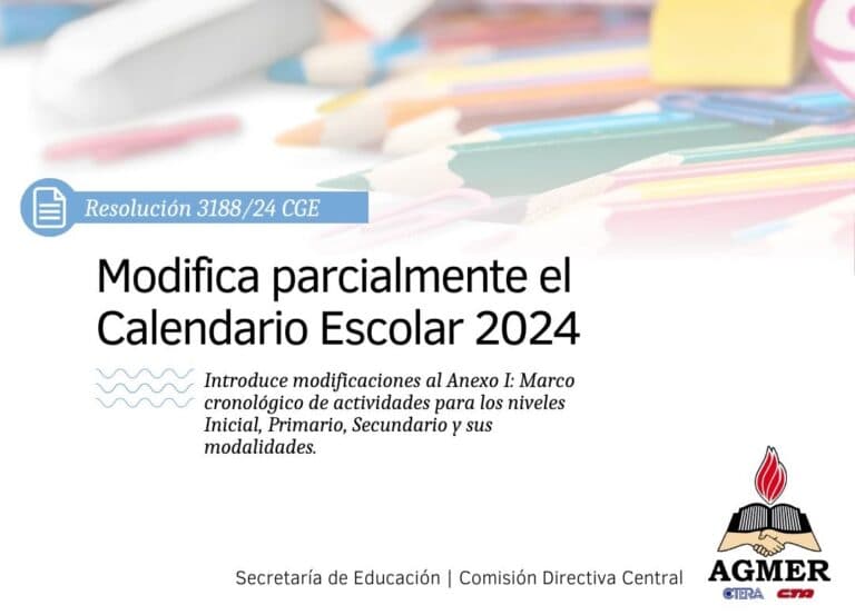 Resolución 3188/24: cambios en el Calendario Escolar