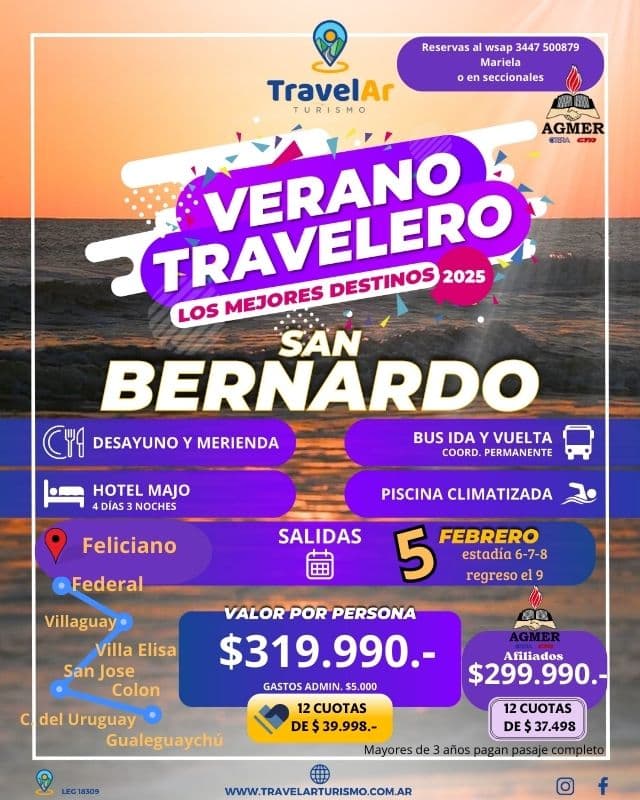 Turismo con AGMER: San Bernardo en febrero