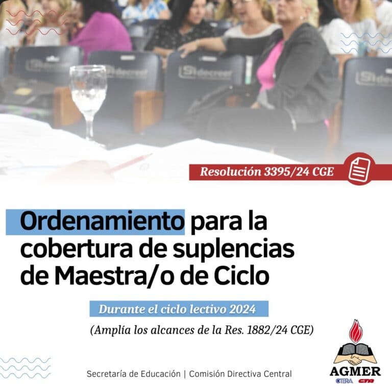 Ordenamiento para la cobertura de suplencias de Maestra/o de Ciclo