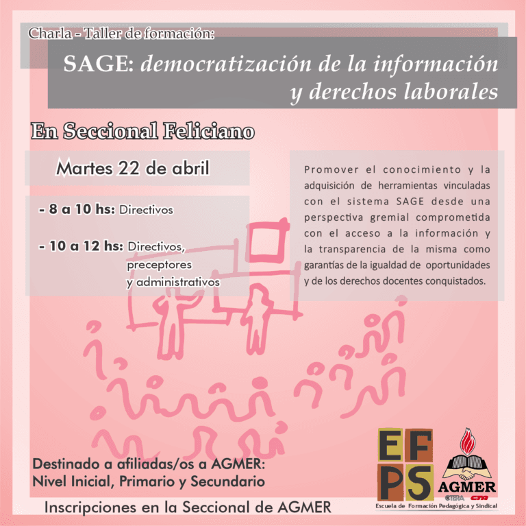 Charla-Taller: “SAGE. Democratización de la información y derechos laborales”