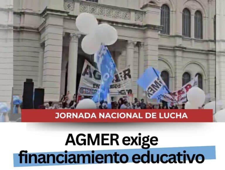 AGMER exige financiamiento educativo con conferencia de prensa y concentración frente a Casa de Gobierno