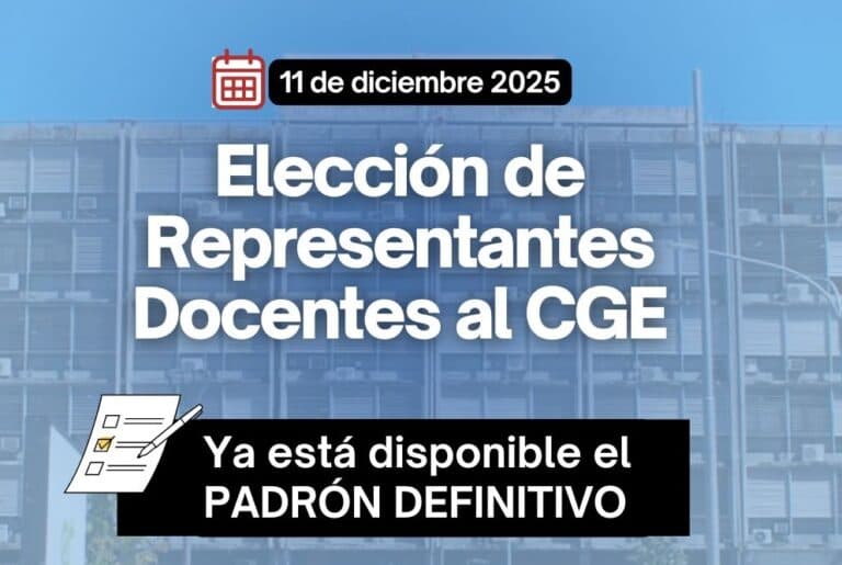 Elecciones en el CGE: padrón definitivo