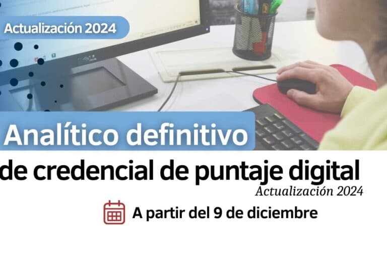 Están expuestos en SAGE los analíticos definitivos de credencial de puntaje digital