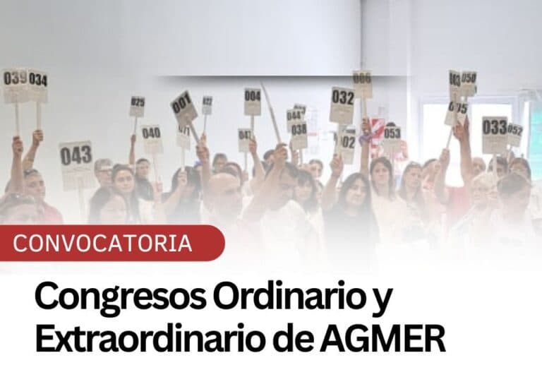 Sesionarán el jueves los congresos Ordinario y Extraordinario de AGMER