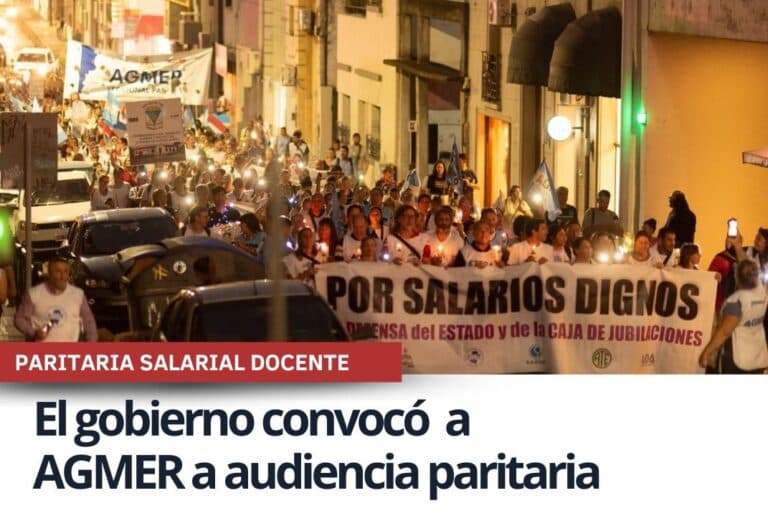 PARITARIA SALARIAL | El gobierno convocó a AGMER a audiencia paritaria