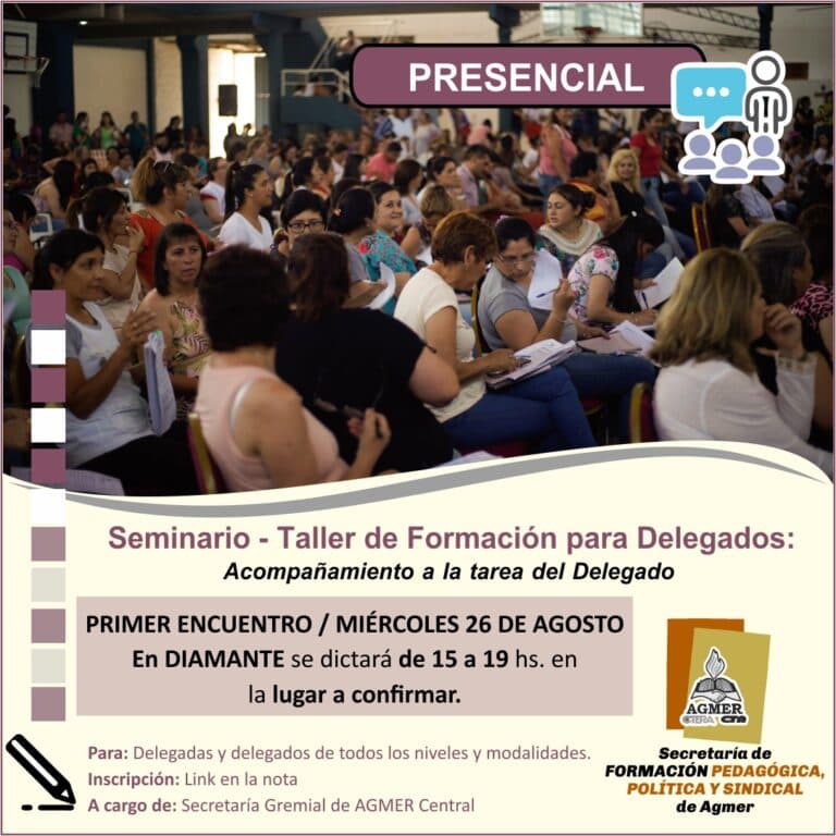 En Diamante se llevará a cabo el primer encuentro del Seminario-Taller de formación para delegadas y delegados
