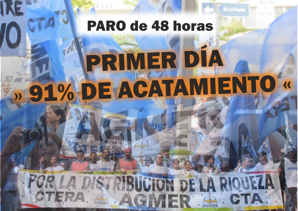 Masivo acatamiento en la primera jornada del paro de 48 horas