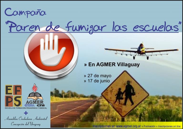 Campaña “Paren de fumigar las escuelas” en Villaguay