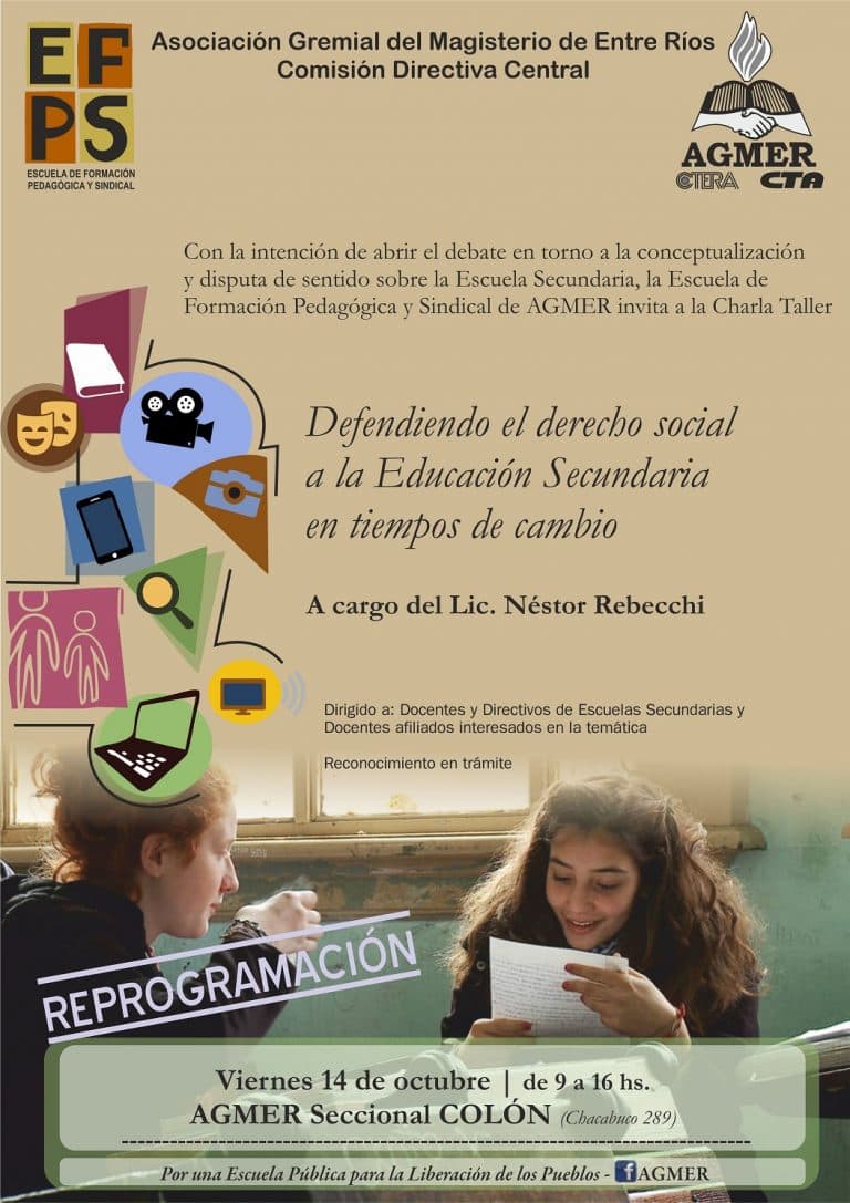 Charla taller en Colón: “Defendiendo el derecho social a la educación secundaria en tiempos de cambio”