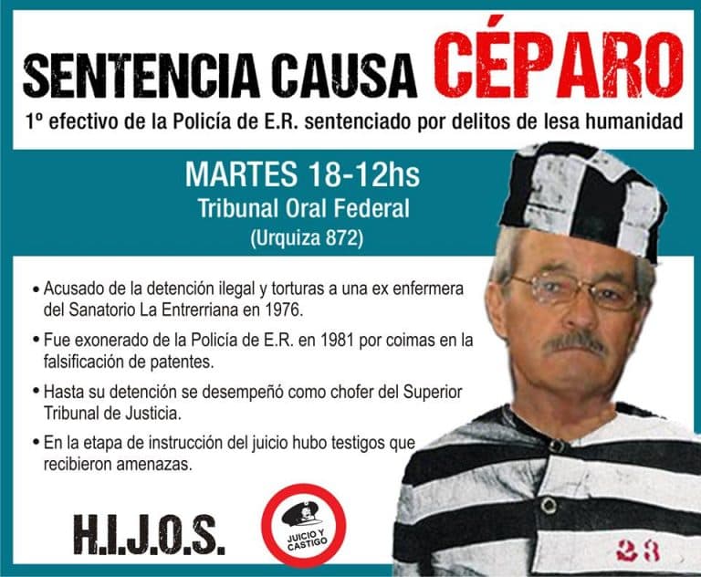 Martes 18 sentencia en la causa “Céparo”