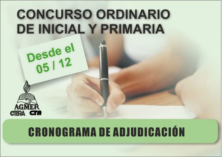 Concurso Ordinario de Inicial y Primaria: cronograma de adjudicación