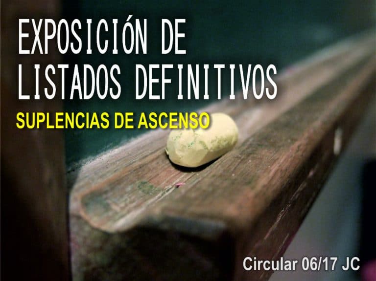 Publicación de listados de suplencias de ascenso