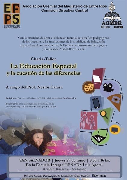 En San Salvador » Charla sobre “La Educación Especial y la cuestión de las diferencias”