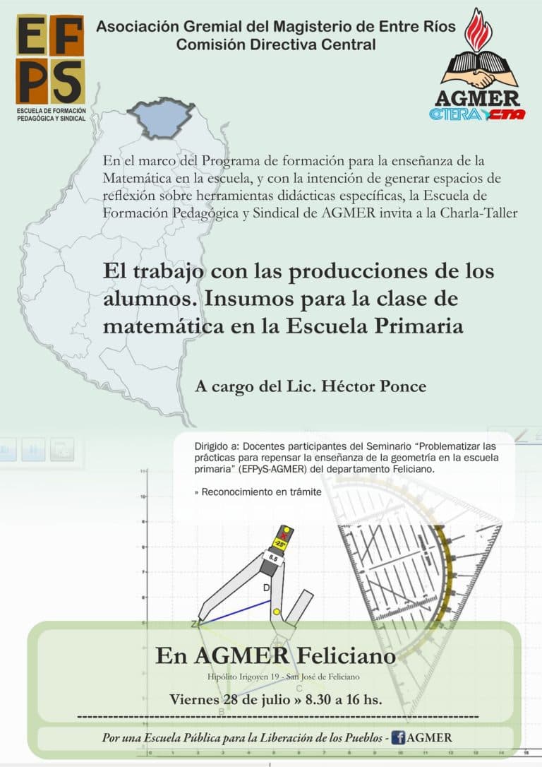 Charla Taller en el marco del Programa de Formación para la enseñanza de la Matemática (Feliciano)