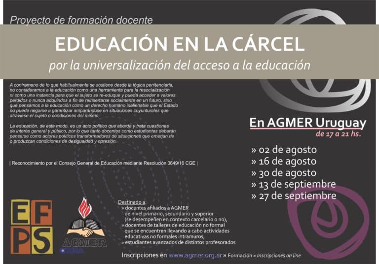 Inicia en Uruguay y Gualeguay proyecto de formación sobre “Educación en la cárcel…”