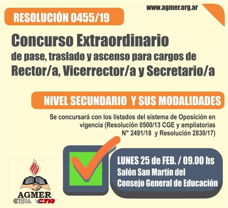 Concurso Extraordinario de pase, traslado y ascenso