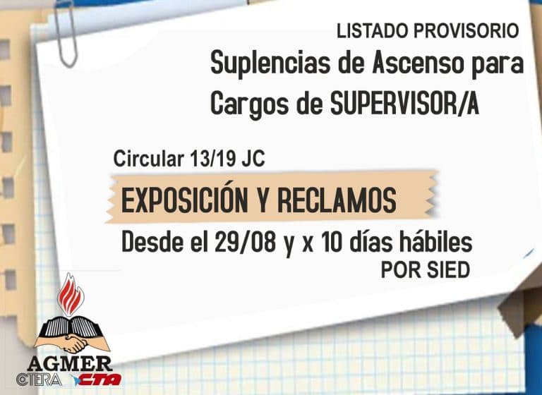 Suplencias de ascenso para cargos de supervisión: exposición y reclamos