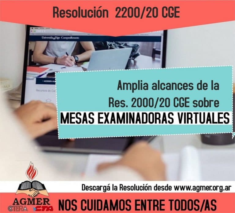 Resolución 2200/20 CGE: mesas evaluadoras
