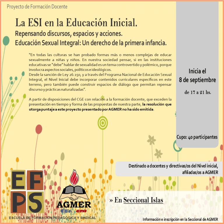 Proyecto de Formación «La ESI en la Educación inicial…»