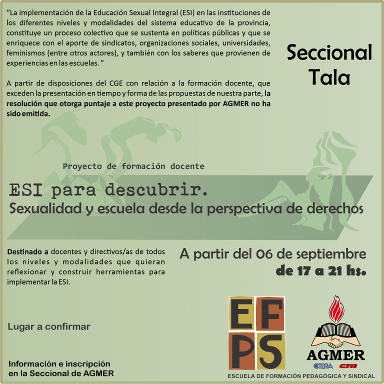 Proyecto “ESI para descubrir. Sexualidad y escuela desde la perspectiva de derechos”