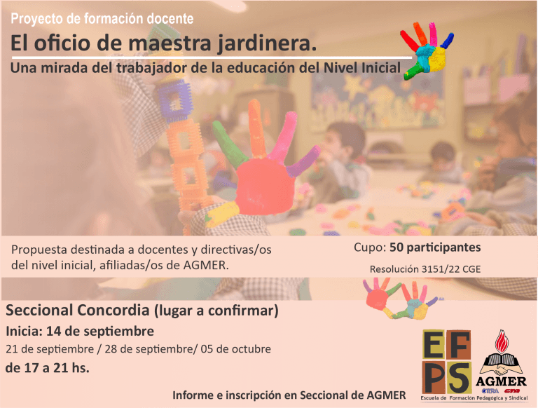 Proyecto de formación: «El oficio de maestra jardinera. Una mirada del/a trabajador/a de la educación del Nivel Inicial»