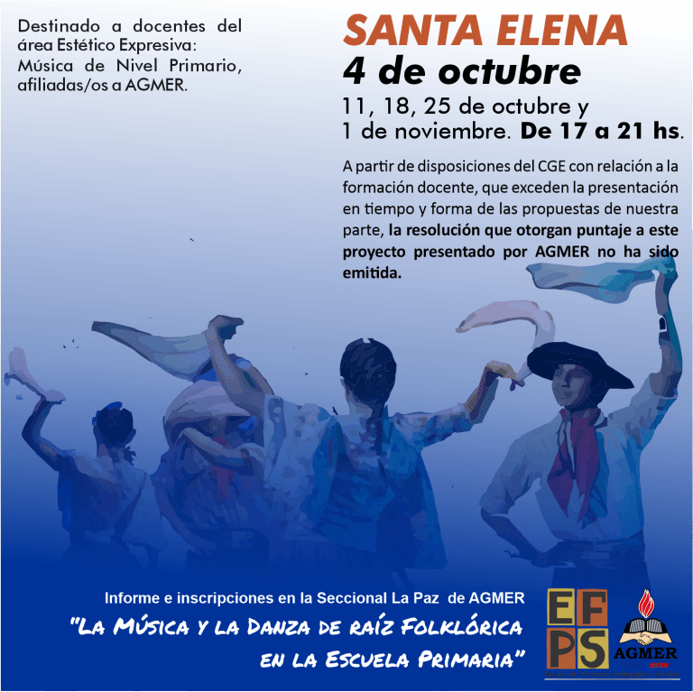 Santa Elena: proyecto de formación «La música y la danza de raiz folklórica en la escuela primaria»