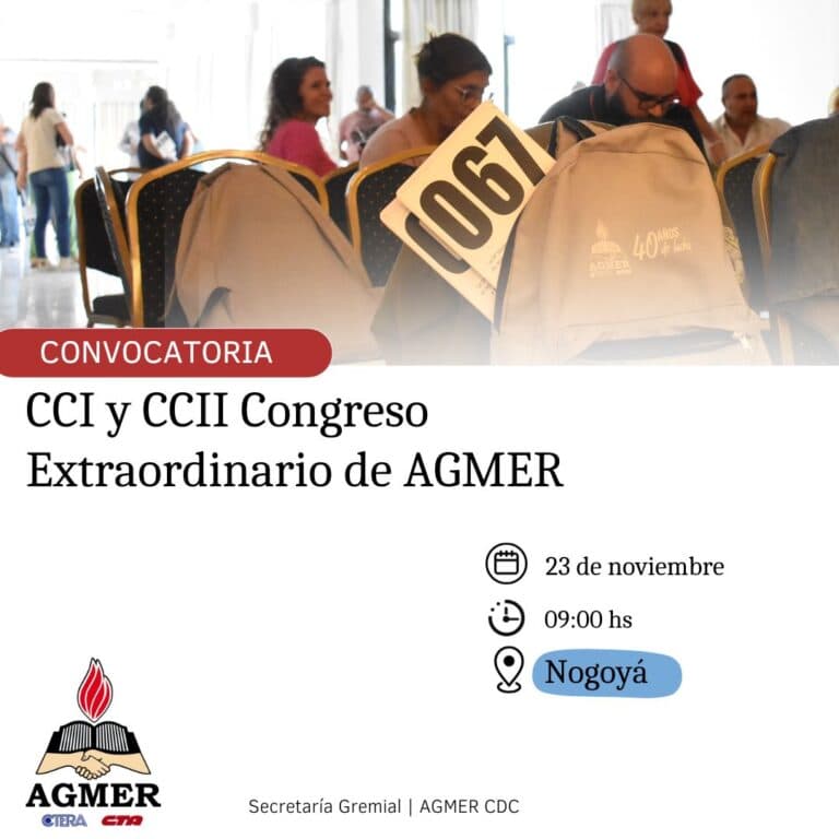 Convocatoria a Congreso Extraordinario de AGMER