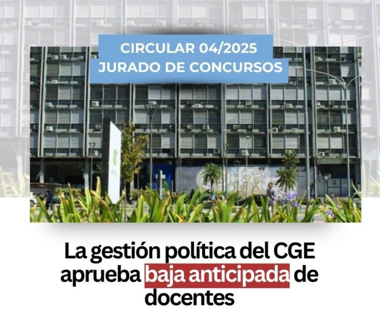 La gestión política del CGE aprueba baja anticipada de docentes